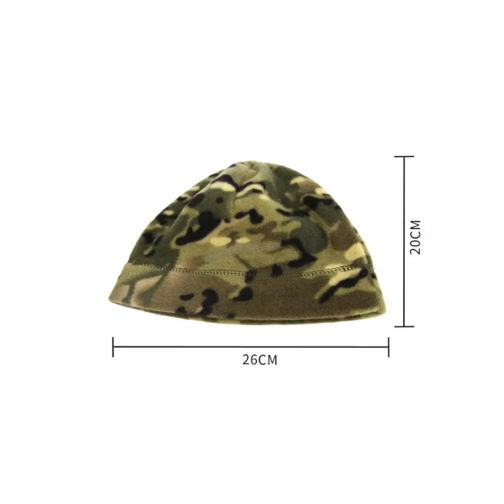 Windproof Fleece Hats Winter Warm Camouflage Thickened Thermal Tactical Hat Elastic Breathable Ski Baggy Hat