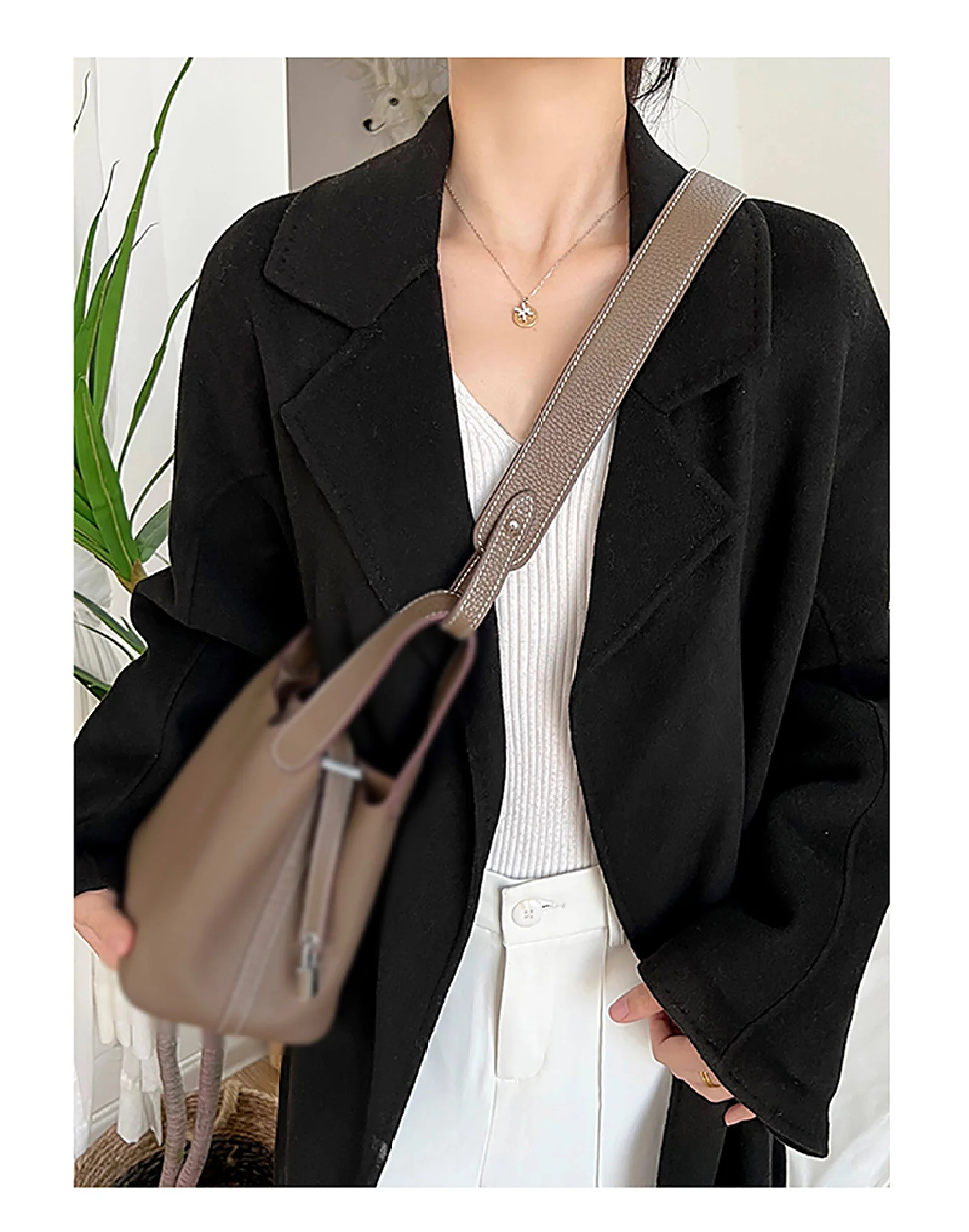 Top Layer Cowhide Wide Shoulder Strap For Picotin Bag, Replacement Crossbody Bag Strap, Handbag Accessories
