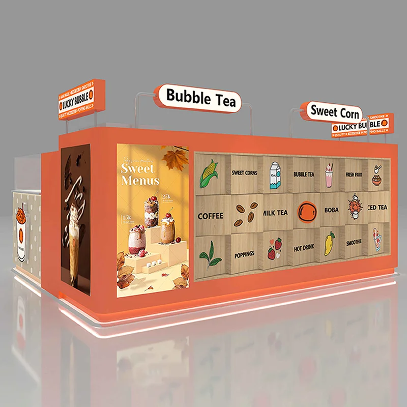 FL Customized Hot Drinks Cold Drinks Ice Cream Snacks Counter Milk Tea bar Operating Desk Shopping Malls Point Display Cabinet