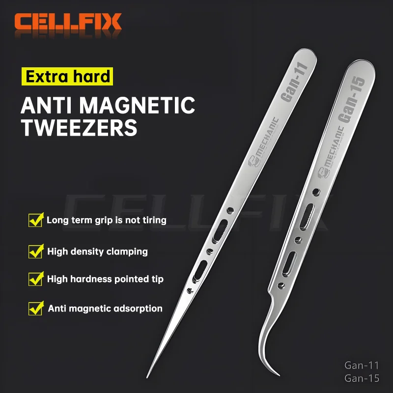 MECHANIC G-11G-15 G-17 Super Hard Anti-magnetic Tweezers for Mobile Phone Repair Precision Components Flying Wire Clamping Tool