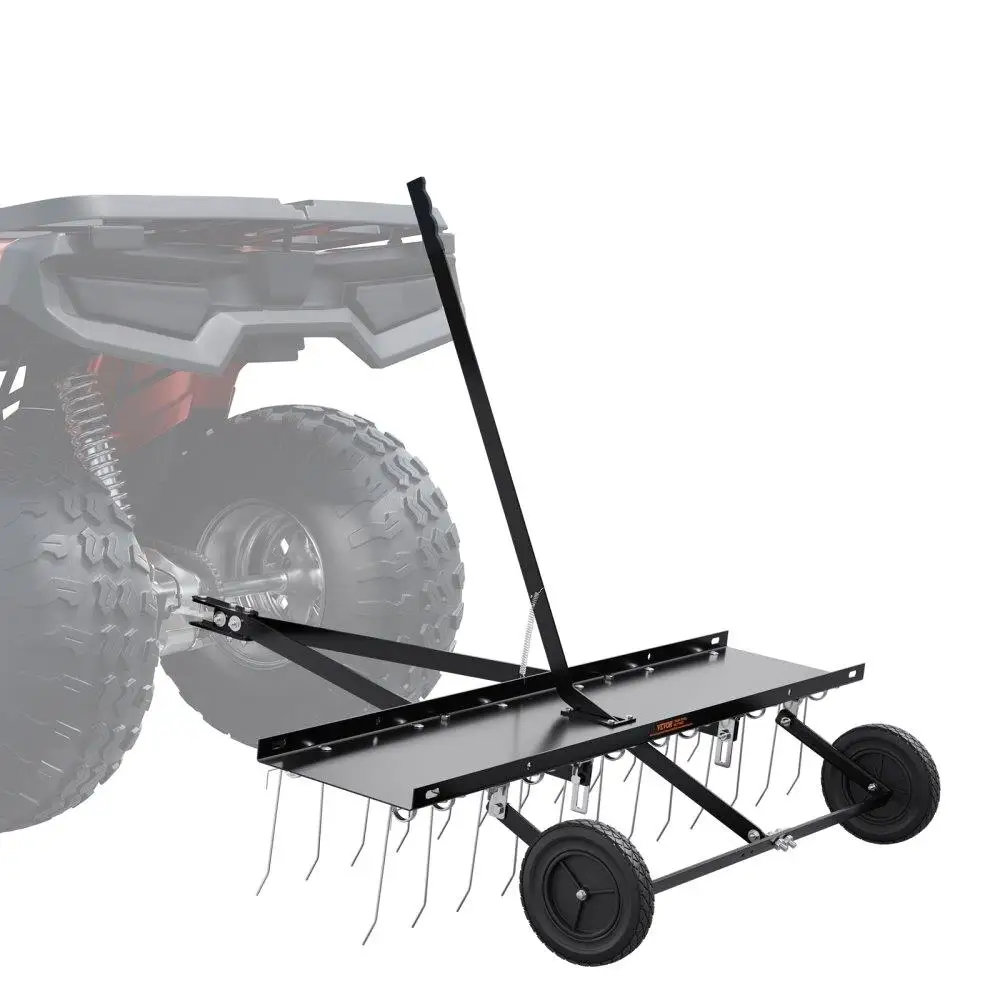 

48 Inch Dethatcher 24 Steel Tines for garden Farm Grass Lift Handle