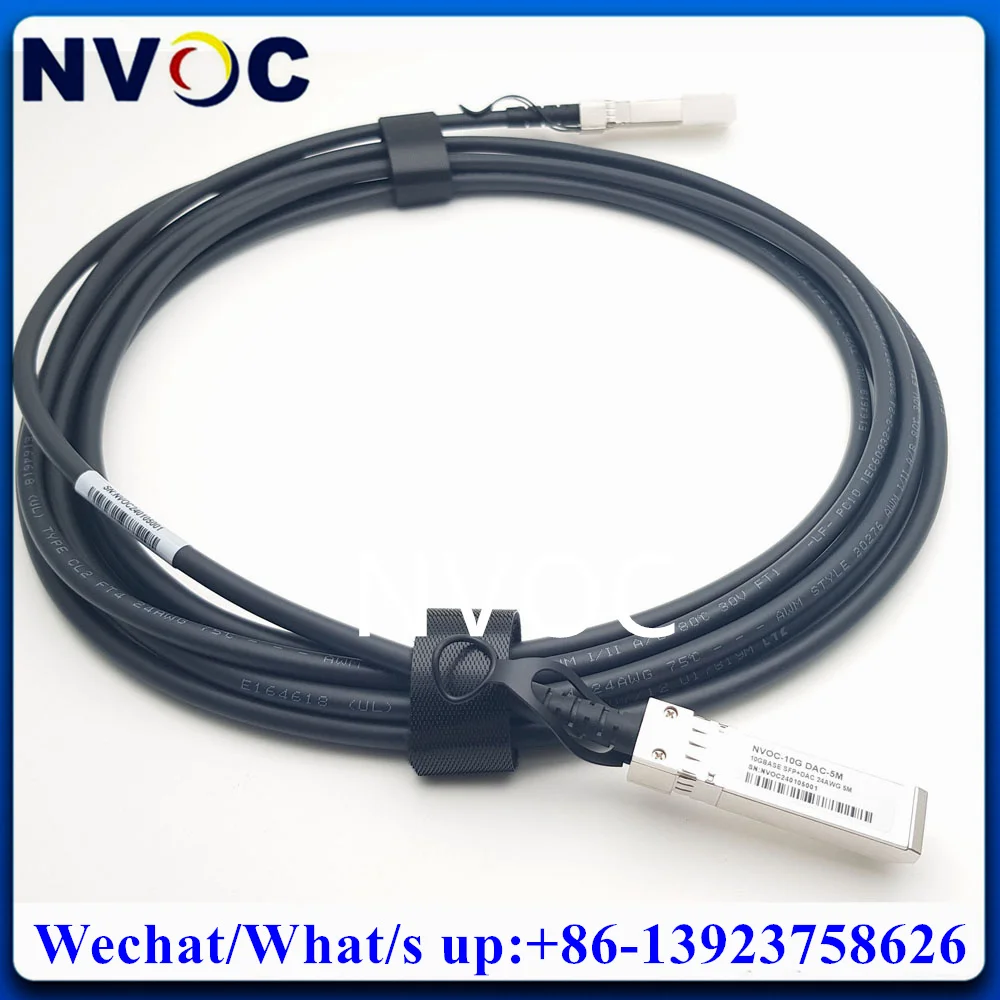 5Pcs 10G SFP+ 5Meter 24AWG Copper Passive Direct Attach 5M DAC Cable Compatible with Huawei/Cisco/Mikrotik/Mellanox Switch