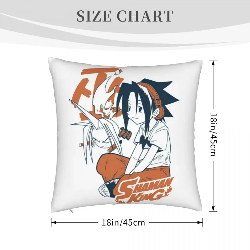 Funda de almohada Shaman King Yoh Asakura y Amidamaru, funda de almohada de lujo con cremallera, cojín de anime, meca de otaku, amidamaru soul, Verano