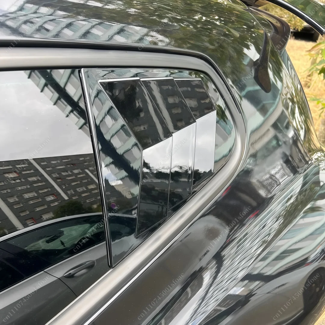 2PCS For Volkswagen Scirocco 2009-2018 Gloss Black Rear Side Window Louver Triangle Shutter Vent Cover Guard Exterior Body Kit