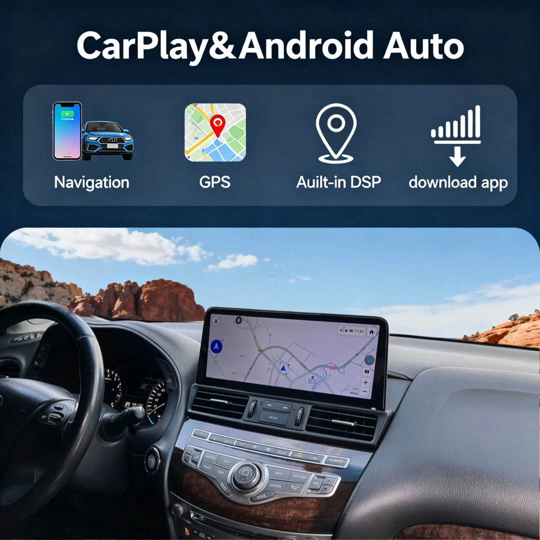 

12,3-дюймовое головное устройство для Nissan Patrol Y62 Infiniti QX80 QX56 2010-2020 с Carplay, Android 15, GPS, автомобильное радио, мультимедийный плеер, стереосистема