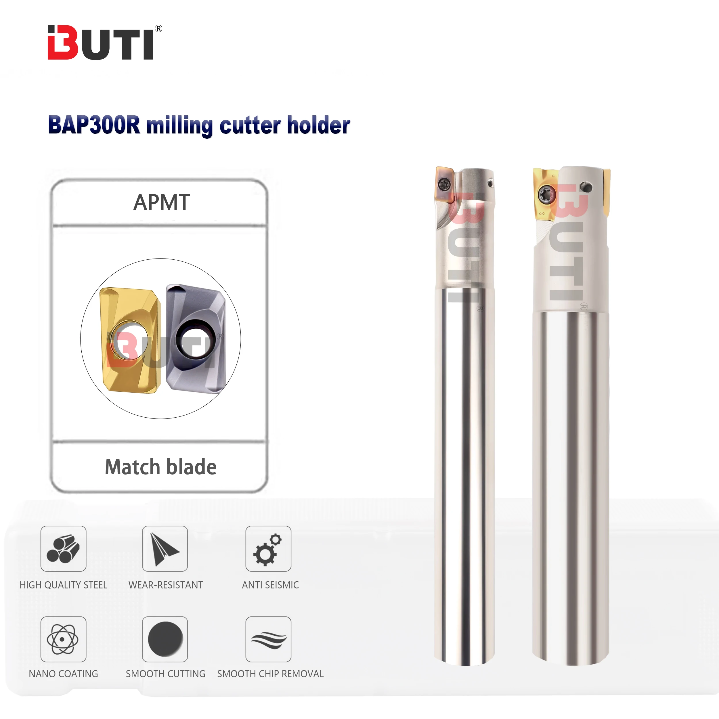 

BAP300RC10-10-120-1T APMT1135PDER-H2 Фрезерная вставка Прямоугольный фрезерный стержень Токарный станок с ЧПУ Обрабатывающий центр Фрезерный стержень