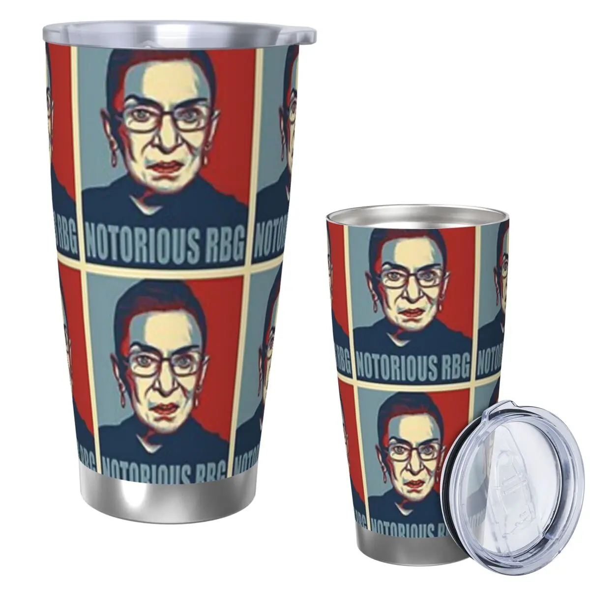 

NOTORIOUS RBG Ruth Bader Ginsburg Стакан из нержавеющей стали, кружки с вакуумной изоляцией, термохолодные соломинки для бутылок с крышкой, 20 унций