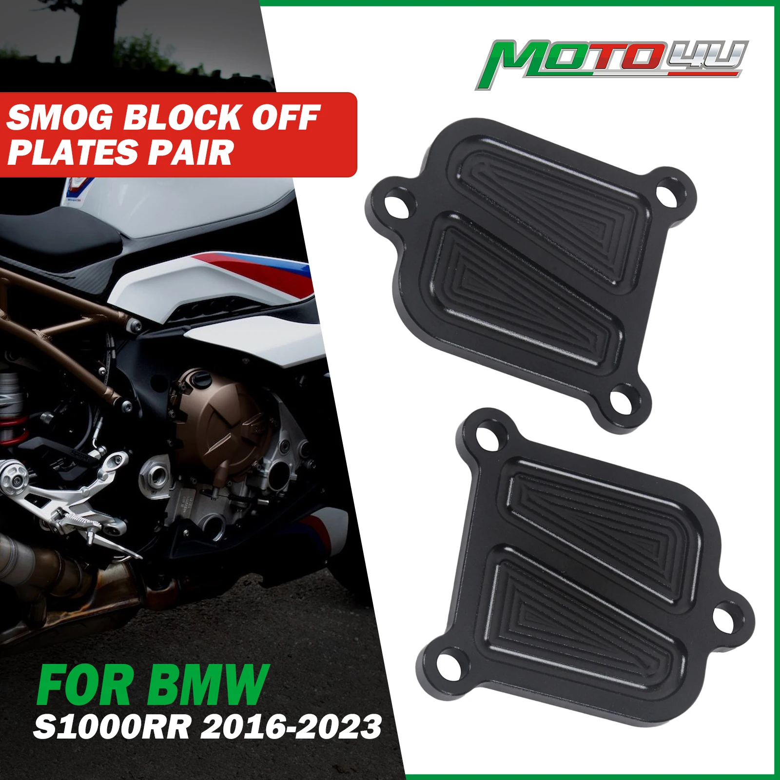 For BMW S1000RR 2016 2017 2018 2019 2020 2021 2022 2023 Motorcycle Accessories Refit 2PCS Smog Block Off Plates Cover Fit