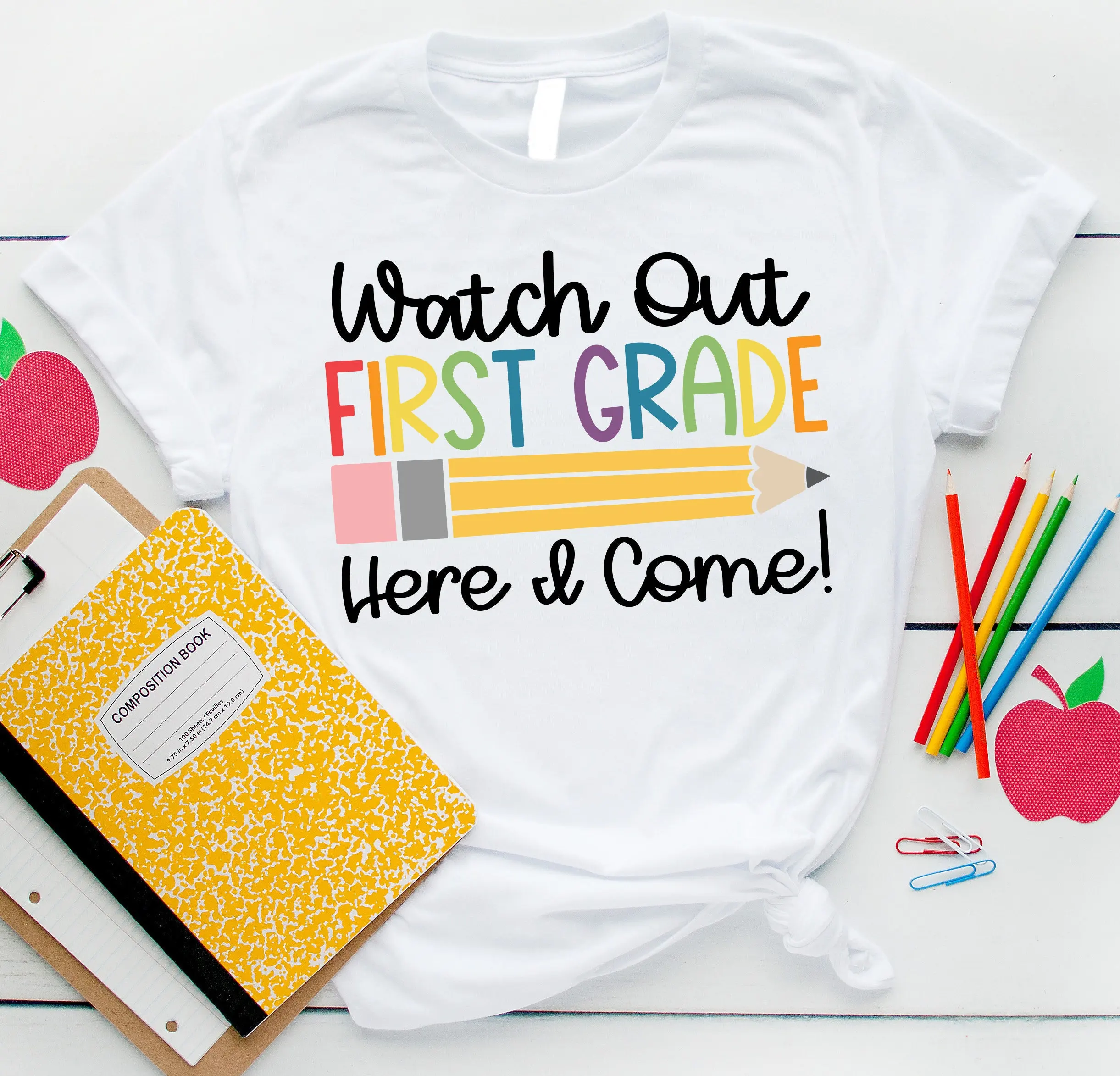 Watch Out First Grade Here I Come T Shirt Back To School Student s Day Of Kindergarten