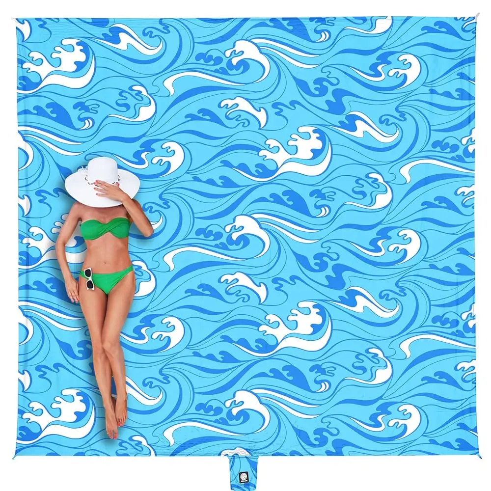 

Пляжный коврик водонепроницаемый, устойчивый к песку, очень большой, без песка, с колышками и сумкой для хранения - незаменимые вещи для отдыха на природе