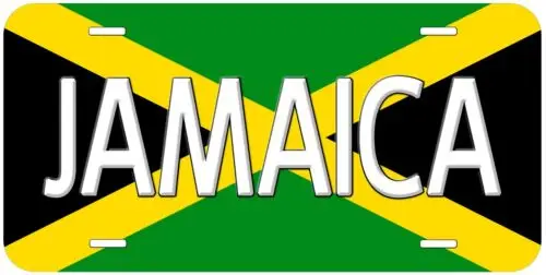 Jamaica Flag with Country Name Novelty Car Tag License Plate Aluminum