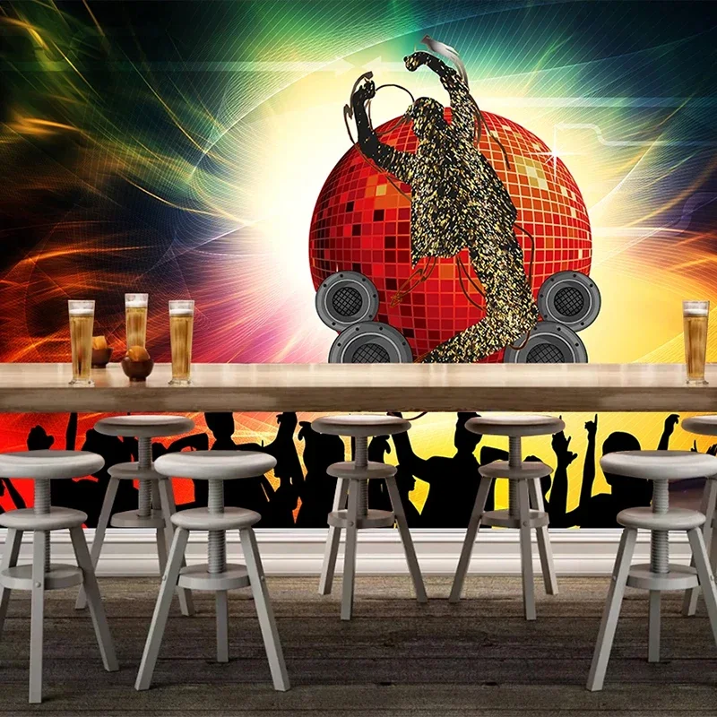 

Индивидуальная 3D-фреска для фоновой стены в караоке-баре, музыкальном клубе, декоративная настенная живопись, постер, художественная отделка для гостиной, обои