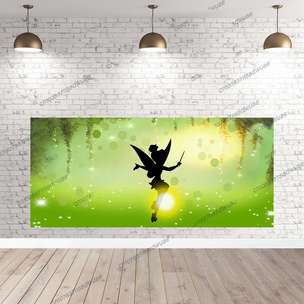 Tinker Bell Birthday party Photo Backdrop Baby Shower Photography Backdrop Round&Cylinders Plinth Covers Photo Background