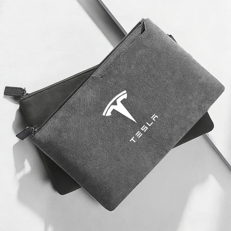 Borse in pelle scamosciata per documenti auto, porta carte di credito, custodia per documenti d'identità per Tesla Model 3, Model S, Model X, Model Y, Roadster, SpaceX