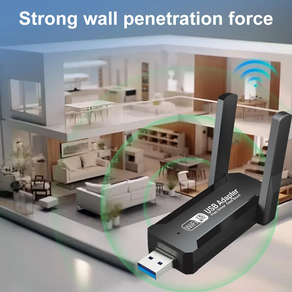 Magecam 1300Mbps USB WiFi محول واي فاي 5 إيثرنت بطاقة الشبكة ثنائي النطاق 5G 2.4G USB3.0 واي فاي دونغل لأجهزة الكمبيوتر المحمول استقبال