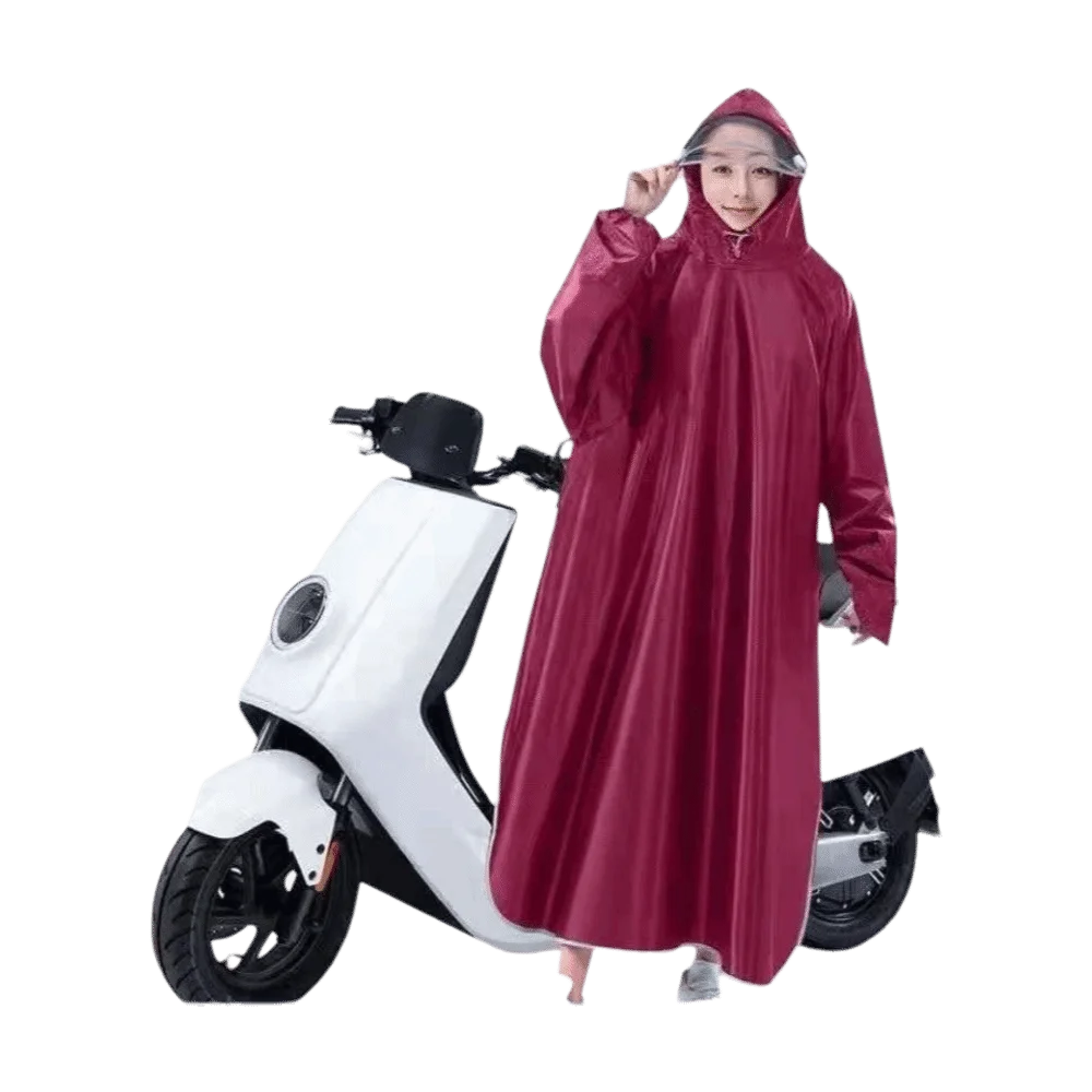 One-Piece Waterproof Rain Poncho Sleeve Design Full Body Coverage Electric Bike Raincoat Hooded Windproof Riding Raincoat Adult