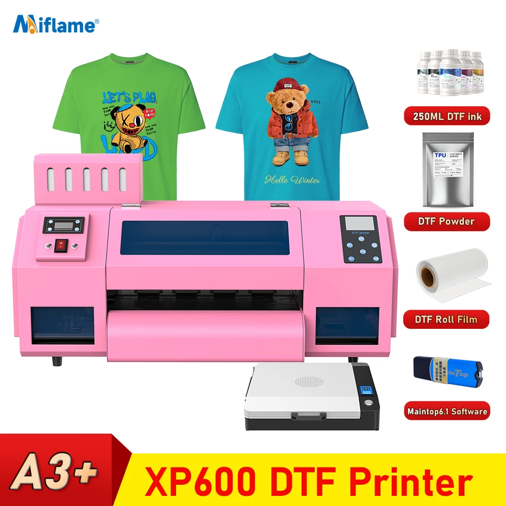 33CM DTF Printer For Epson Dual XP600 Print heads with DTF Oven Directly to Film Transfer Printer T shirt Printing Machine