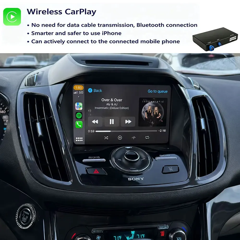 Wireless CarPlay Android Auto Retrofit Decoder Module For Ford Kuga 2012‑2019  SYNC2 System Plug & Play