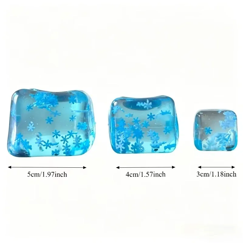 1/2/3pcs Squishy Snowflake Ice Cubes Slow Rising Sensory Fidget Toy Soft Ice Cube Stress Relief Squeeze Toys Hand Exercise Tools