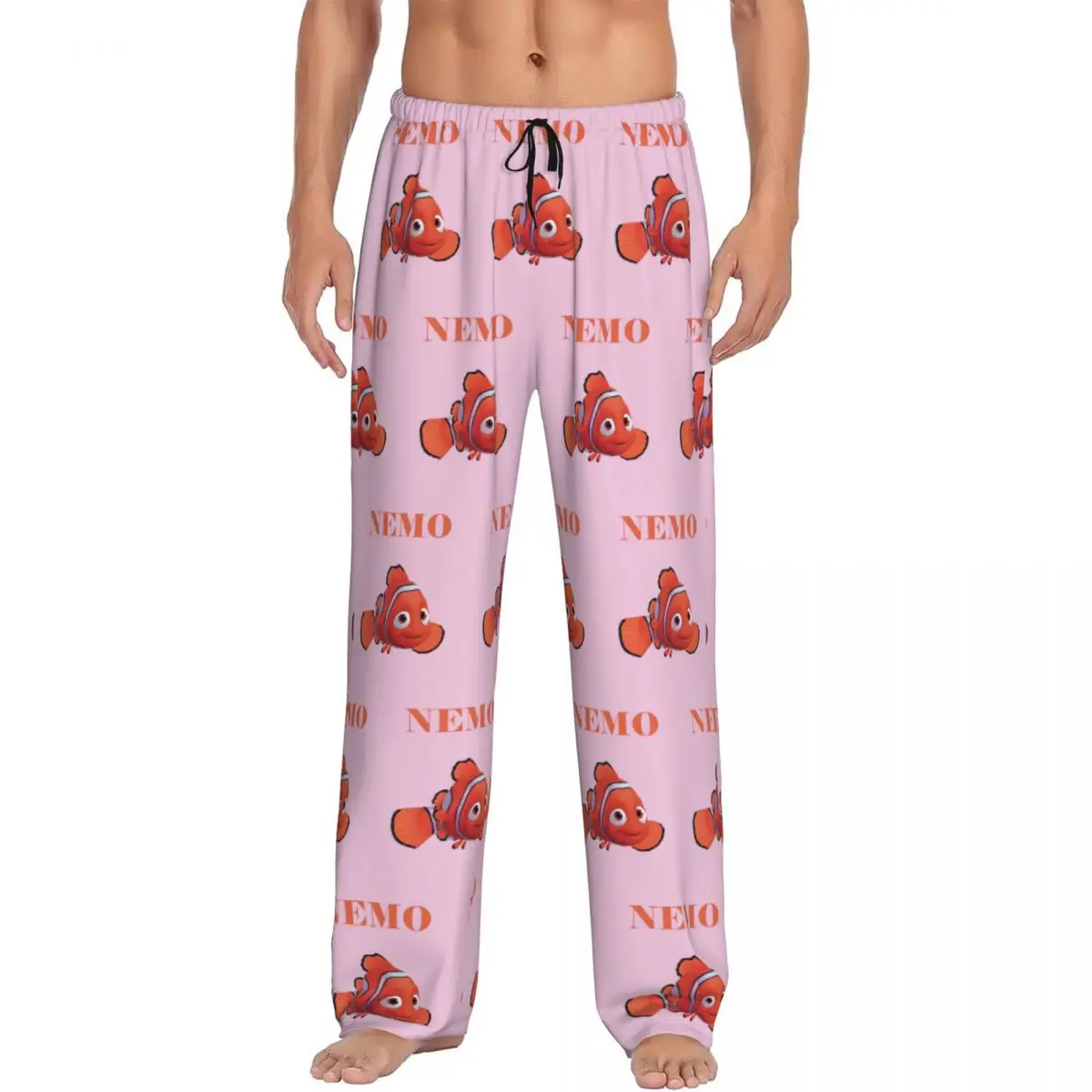 

Custom Finding Nemo Pajama Pants Men's Clownfish Lounge Sleep Stretch Sleepwear Bottoms with Pockets