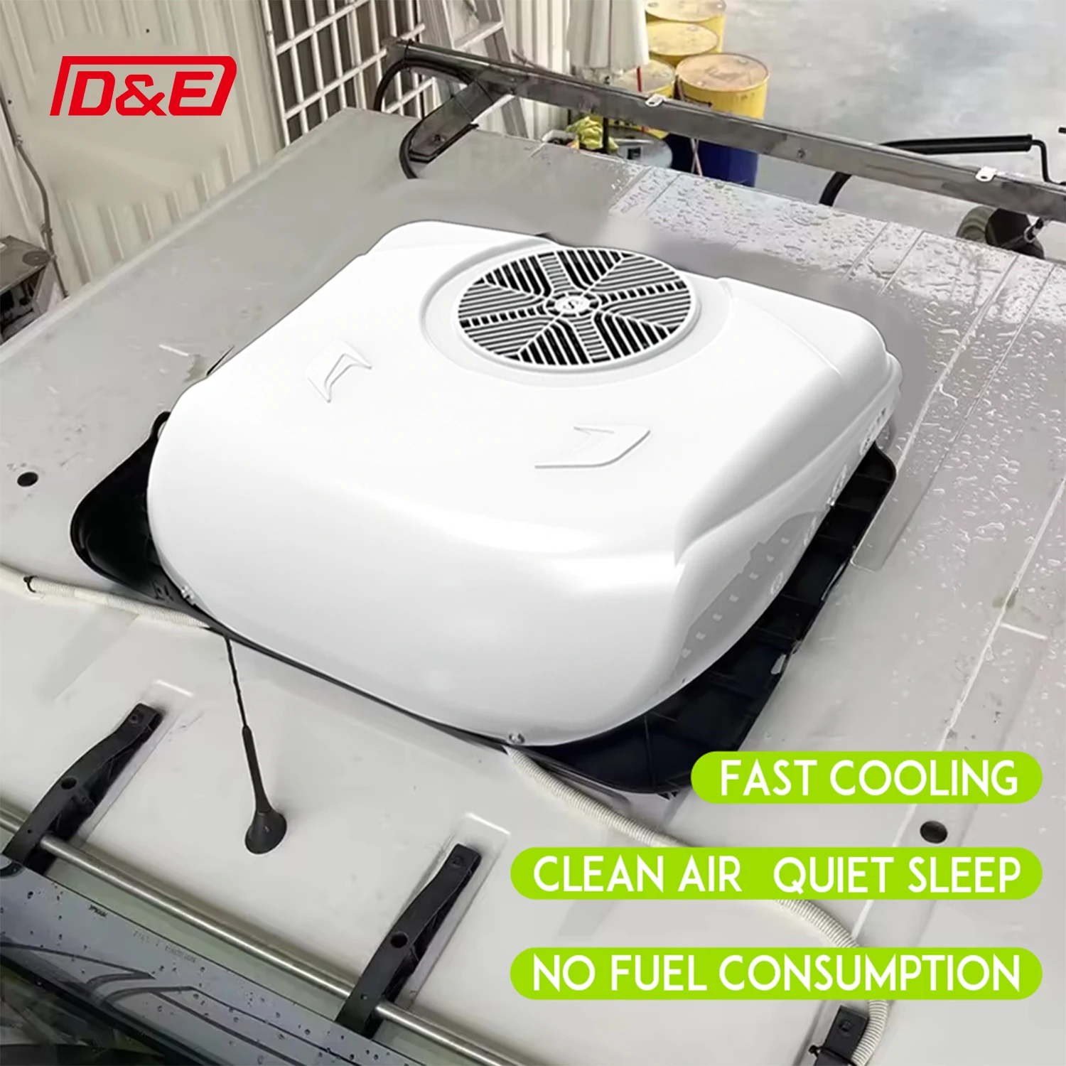 تيار مستمر 12 فولت 24 فولت على السطح التيار المتناوب وقوف السيارات مكيف الهواء ل RV قافلة متنقل تخييم شبه شاحنة برودة ذروة #3