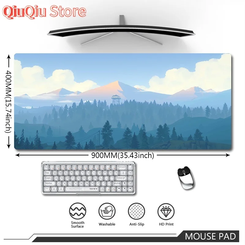 Original großes Mauspad Deep Forest Firewatch Mauspad Gaming-Tastatur Mauspad Geschwindigkeit wasserdicht Notebook Büro Teppichmatten