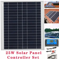 300W Solar Panel + 10A/20A/30A/40A/50A/60A/100A Charge Controller Set 12V Battery Charger Energy Charging Power Bank Plate