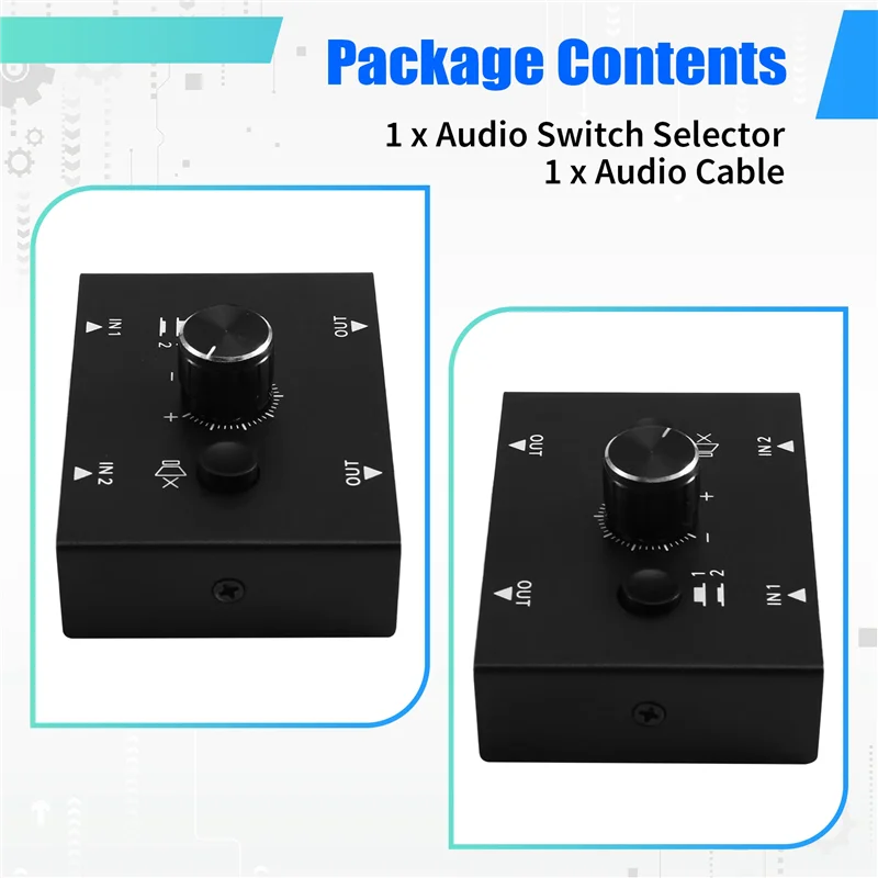 كامل الصوت التبديل الصوت التبديل الفاصل مع 3.5 مللي متر جاك الصوت التبديل 2 المدخلات 1 الناتج التناظرية ستيريو Aux التبديل الصوت سبليت