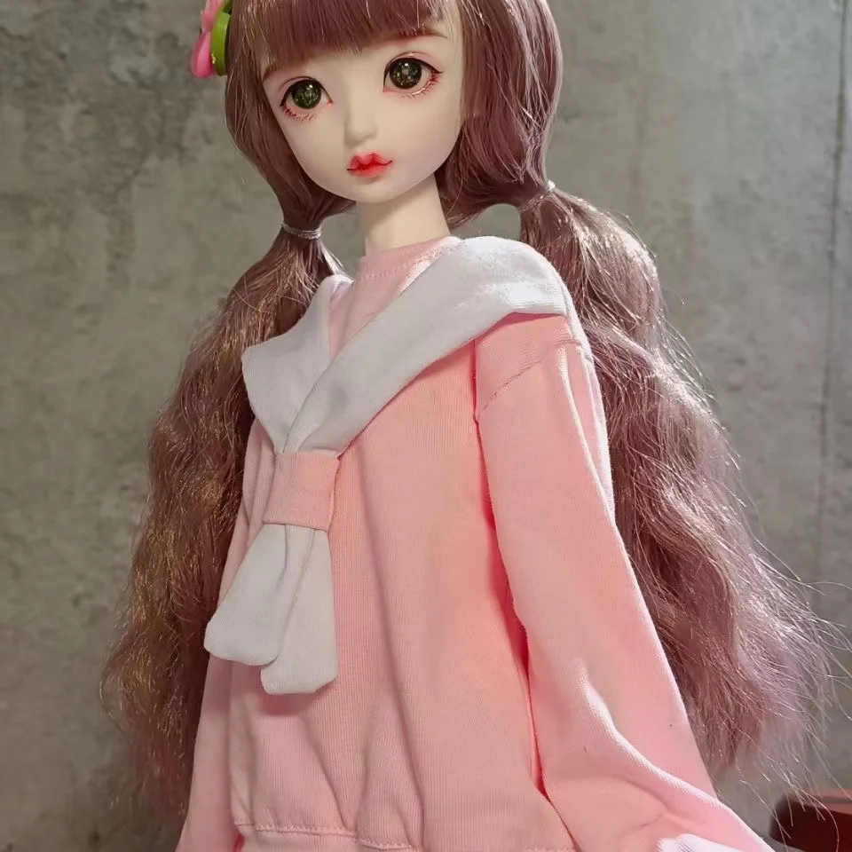 1/3 1/4 BJD Doll Clothes Fashion Casual Clothes With White Socks Pink Clothes Fit 45CM 60CM Doll DIY Doll Accessories Girl Gift