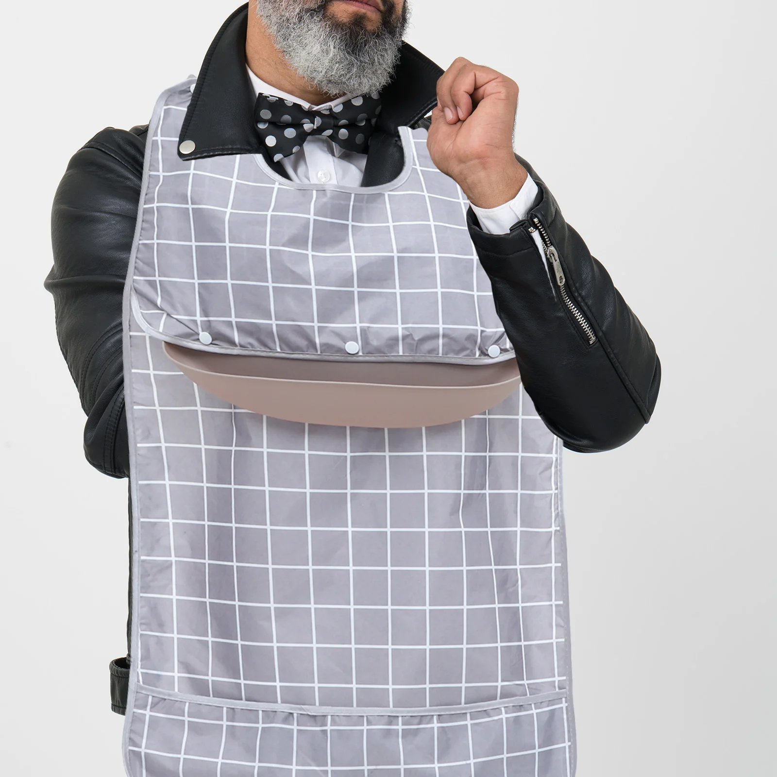 

One Size Fits All Waterproof Adult Bib Reusable Lightweight Elderly Food Stain Protector Soft Comfortable Fabric