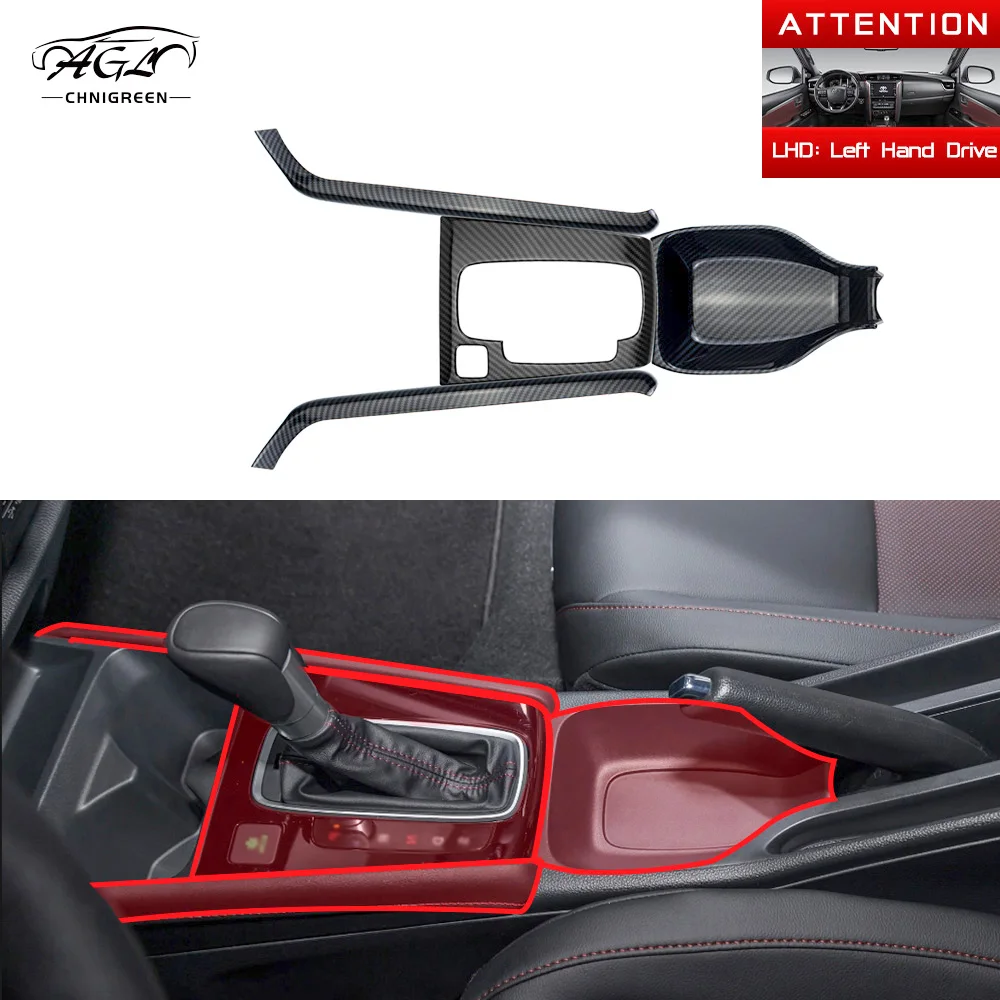 ABS Carbon Fiber Color Auto Gear Shift Panel Cover Side Decorative Trim for LHD Honda City 2020 2021 2022 2023 2024