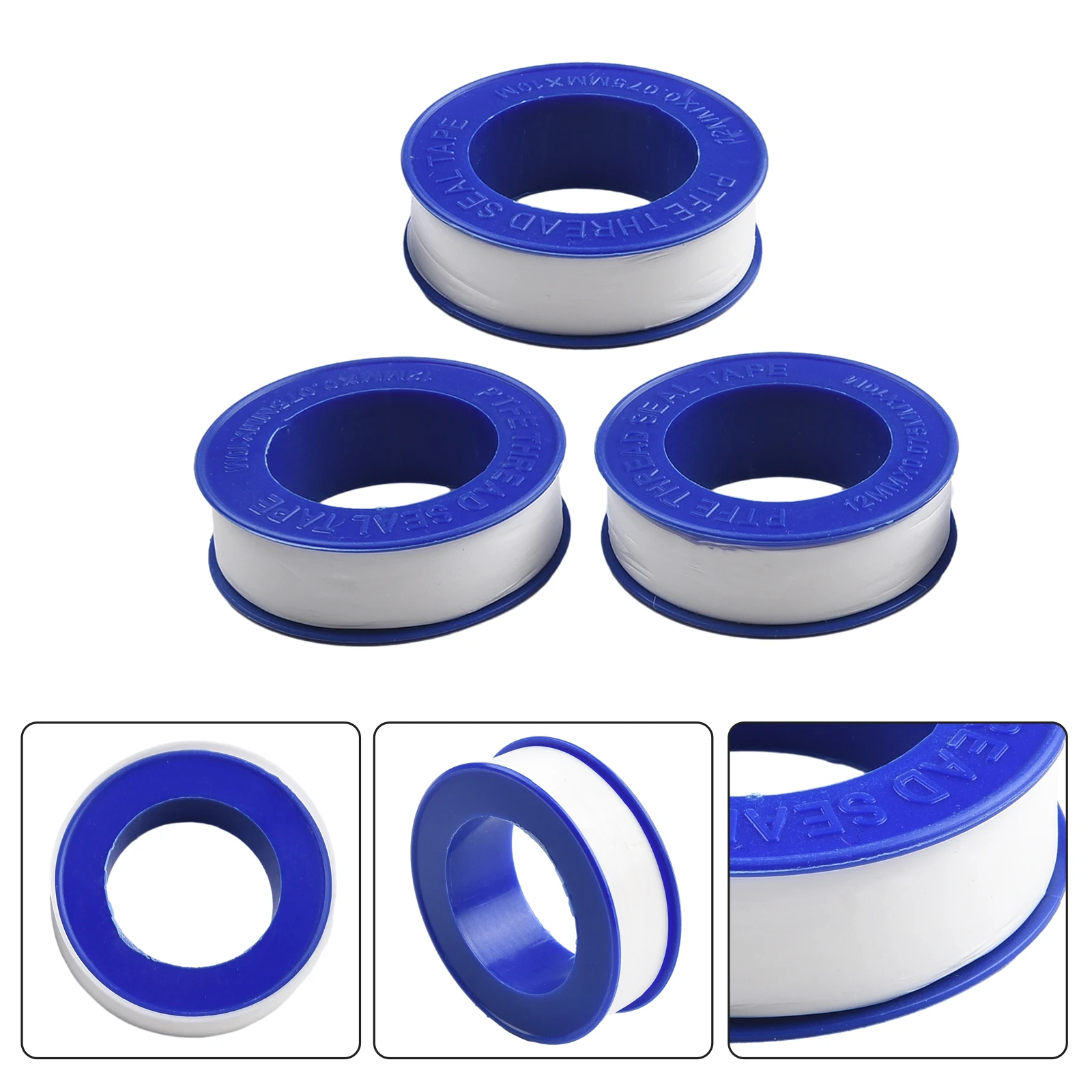 3PCS PTFE Plumbing Thread Seal Tap 12mm X 10m For Water Pipe Connections Plumber Tape With High Temperature Resistant