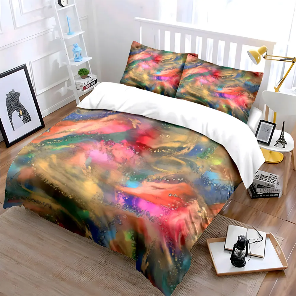 Abstract Art Three-Piece Set: Home Decor  kid's and adults' bedroom decor, Exquisite three-piece bedding set gift