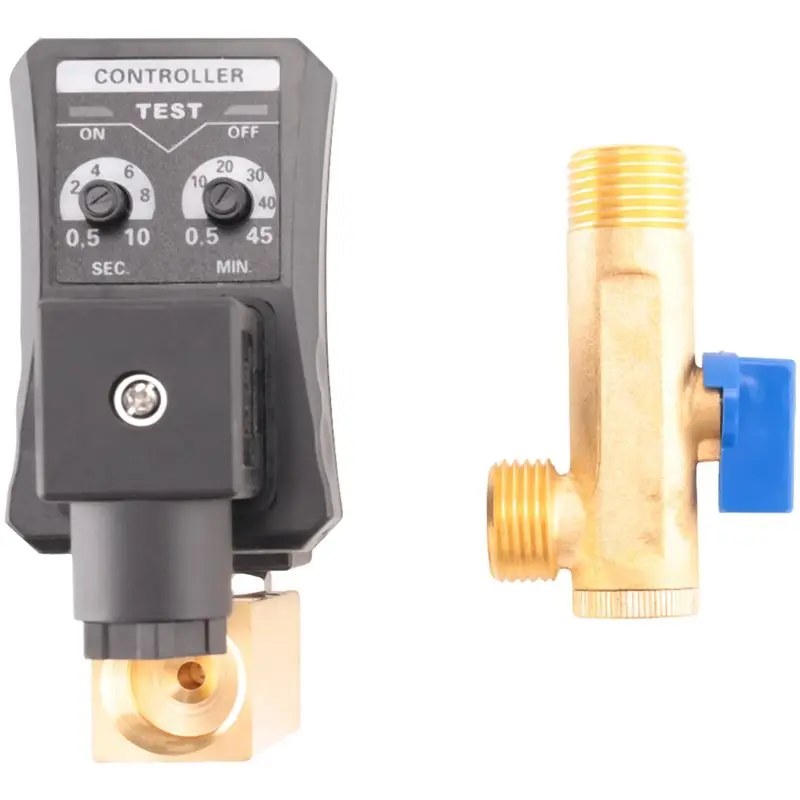 DT19 G1/2 DN15 230V Automatic Timed Drain Valve for Air Compressor Condensate Management, Electronic Timing Drainage, 0.5-10s