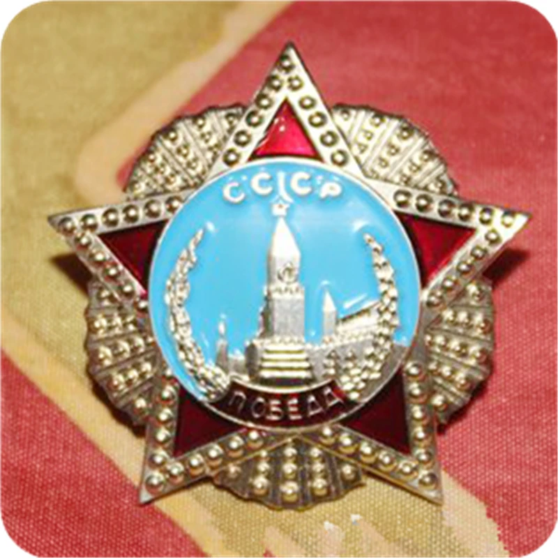 Russian red square souvenir,miniature CCCP pin Russia order of victory badge Soviet USSR award medal replica Russia red star