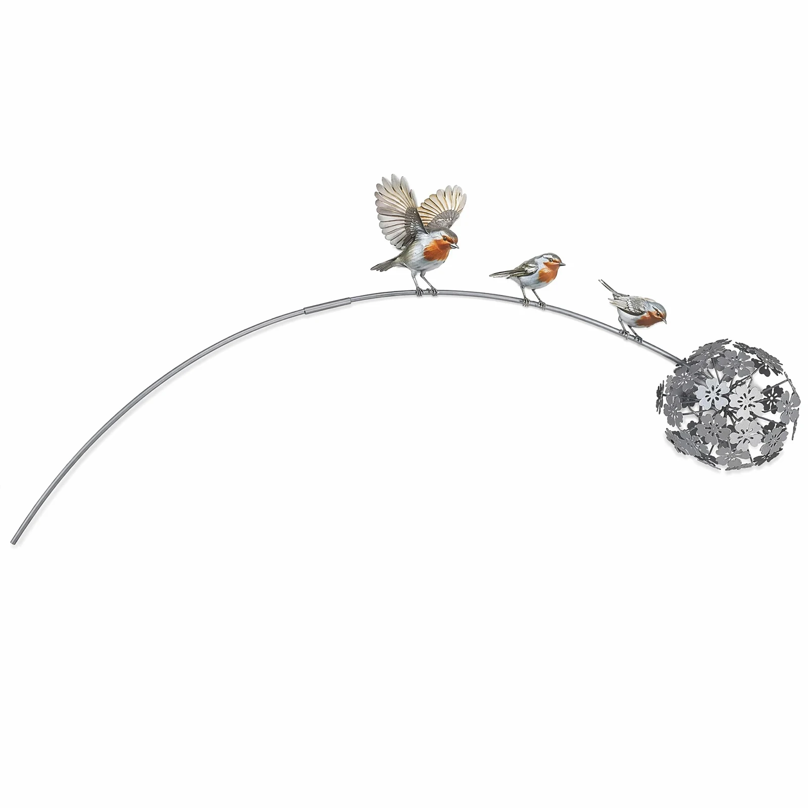 Robin Garden Stake Weather Resist Metal Garden Sculpture Multifunctional Gardens Ornament for Patio Porch Lawn Indoor Wall view 2