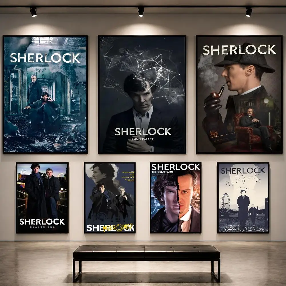 Series S-Sherlock Detective Mystery Poster Removable PP Decorative Poster Water-Resistant Print Apartment Dorm Office Cafe Gift