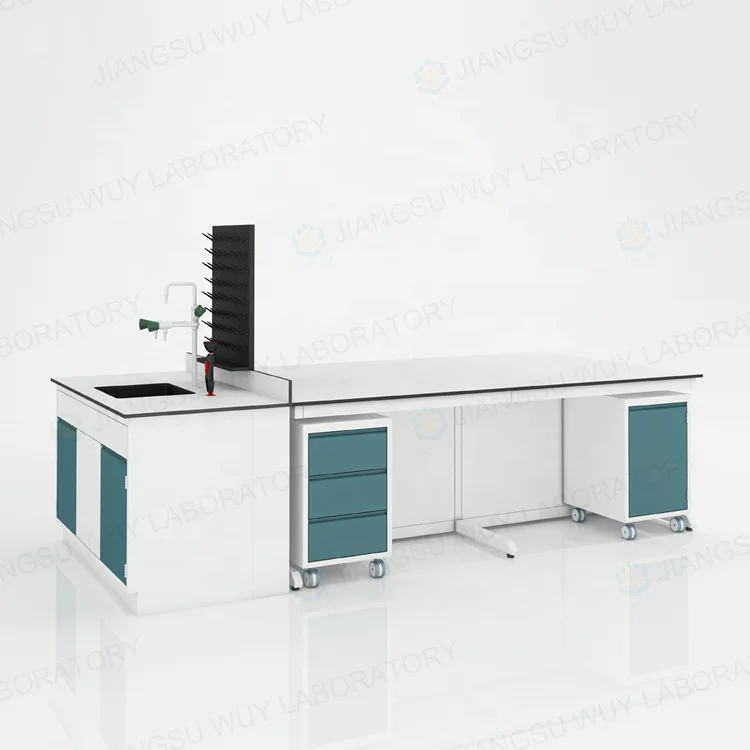 Banc de travail mobile en acier résistant aux produits chimiques, meuble de laboratoire, îlot
