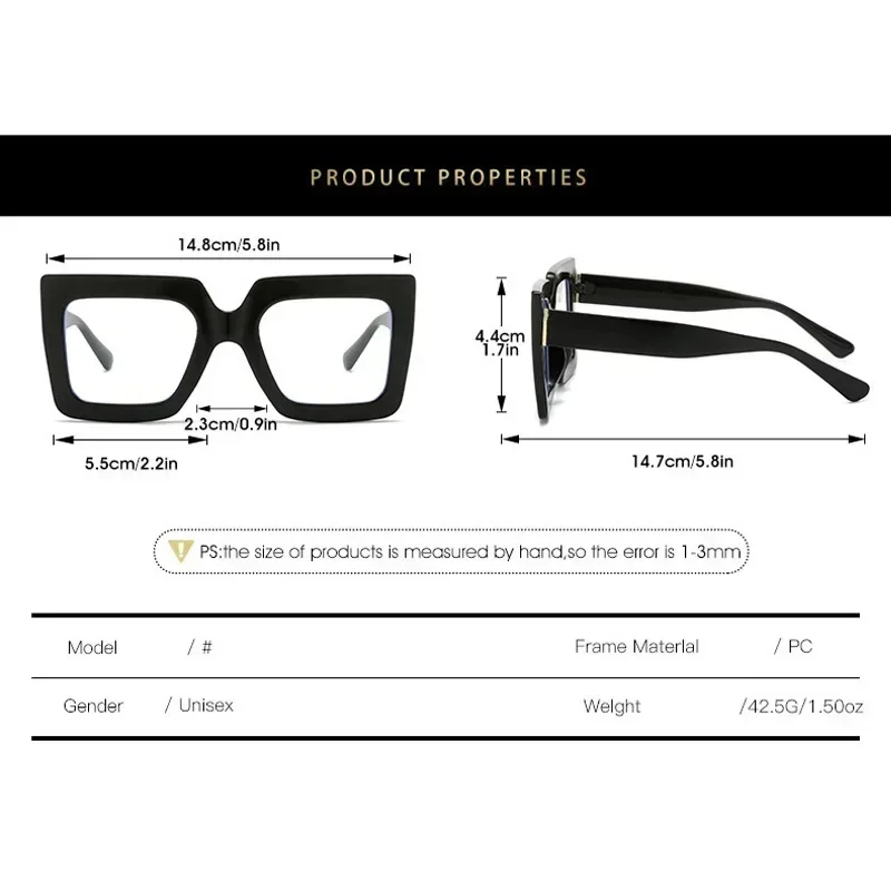 Luxury Brand Designer Big Frame Square Reading Sunglasses Women Men 2025 Fashion Vintage Reading Glasses Oversized Presbyopia