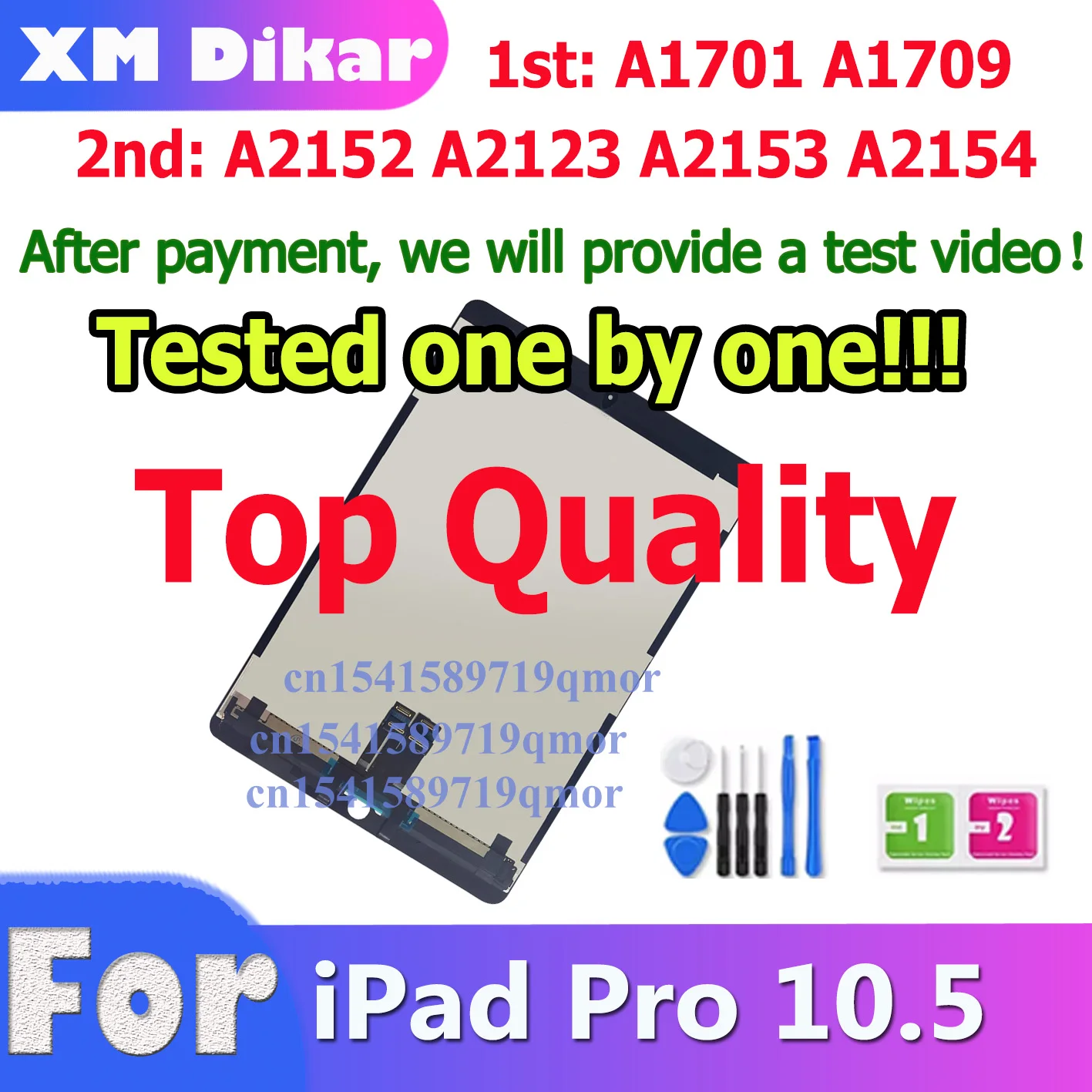 T　iPad単品 LCD For iPad Pro 10.5 1st 2nd Gen A1701 A1709 A2152 A2123 A2153