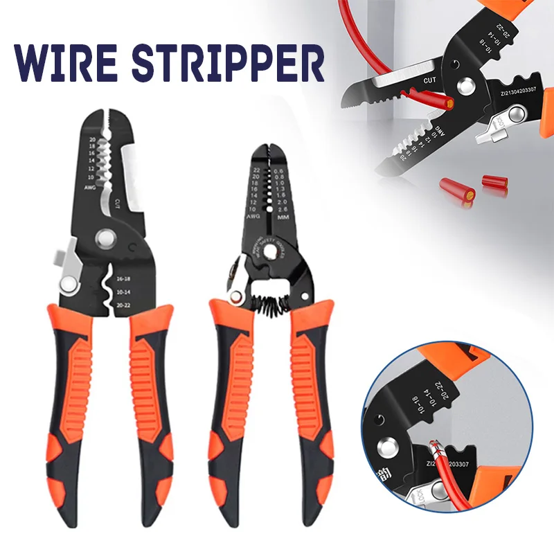 Wire Stripper Cutting Wire Stripping Crimping Pliers Multi Functional Ring Crimpper Electrician Peel Network Cable Stripper Tool