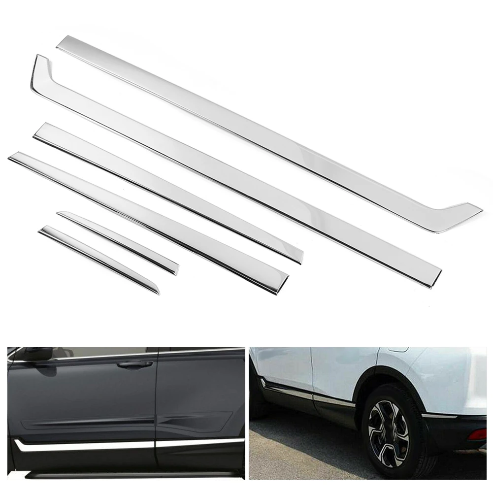 

Body Side Door Moulding Trim Cover Stainless Steel Sticker Protector Fit for CRV 17‑20 Body Side Sill Car Styling