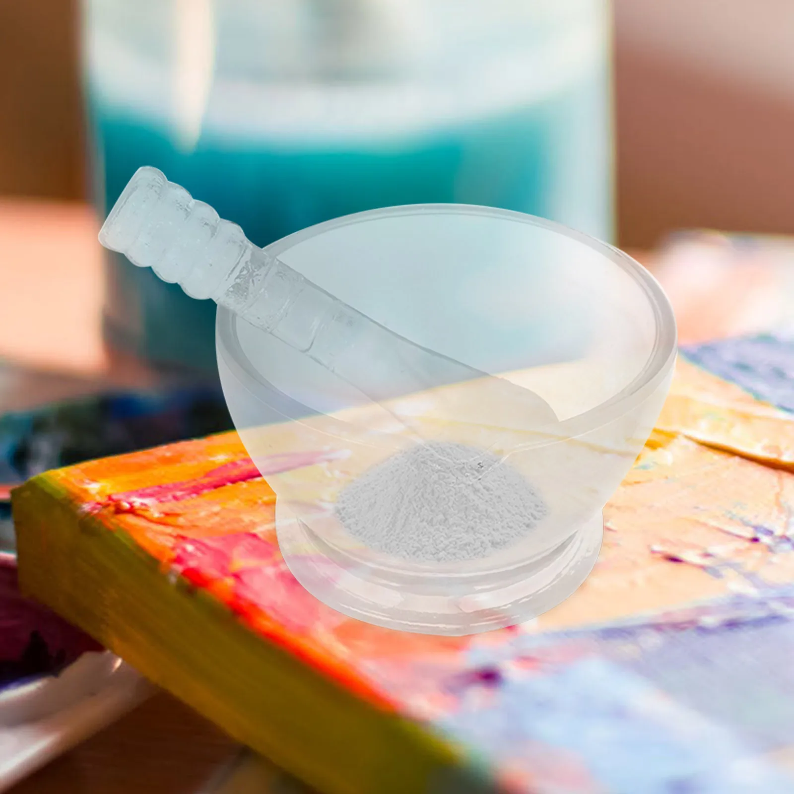 

1Set Pigment Grinder Glass Grinding Pestle Artist Paint Pestle Manual Grinder Bowl Daily Use Pigment Crushing Kit Art Tool