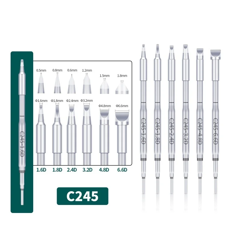 C245 D Series Flat Soldering Iron tip For YIHUA T245 Soldering Iron Tip Universal Compatible with T245 Soldering Station Handle