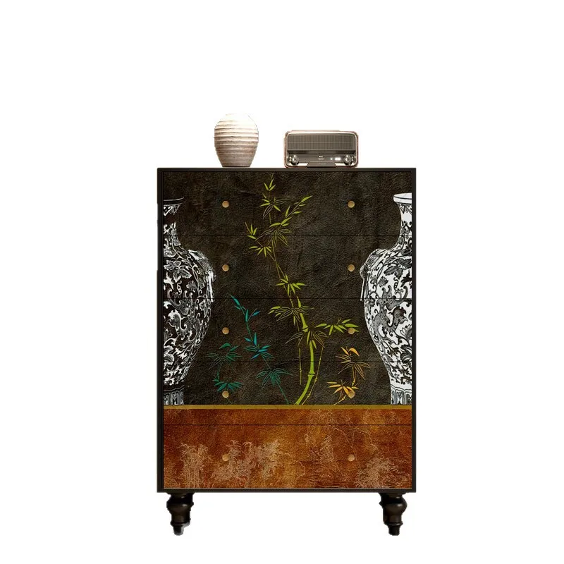 Dining side cabinet retro storage storage cabinet living room bucket bedroom entrance cabinet y