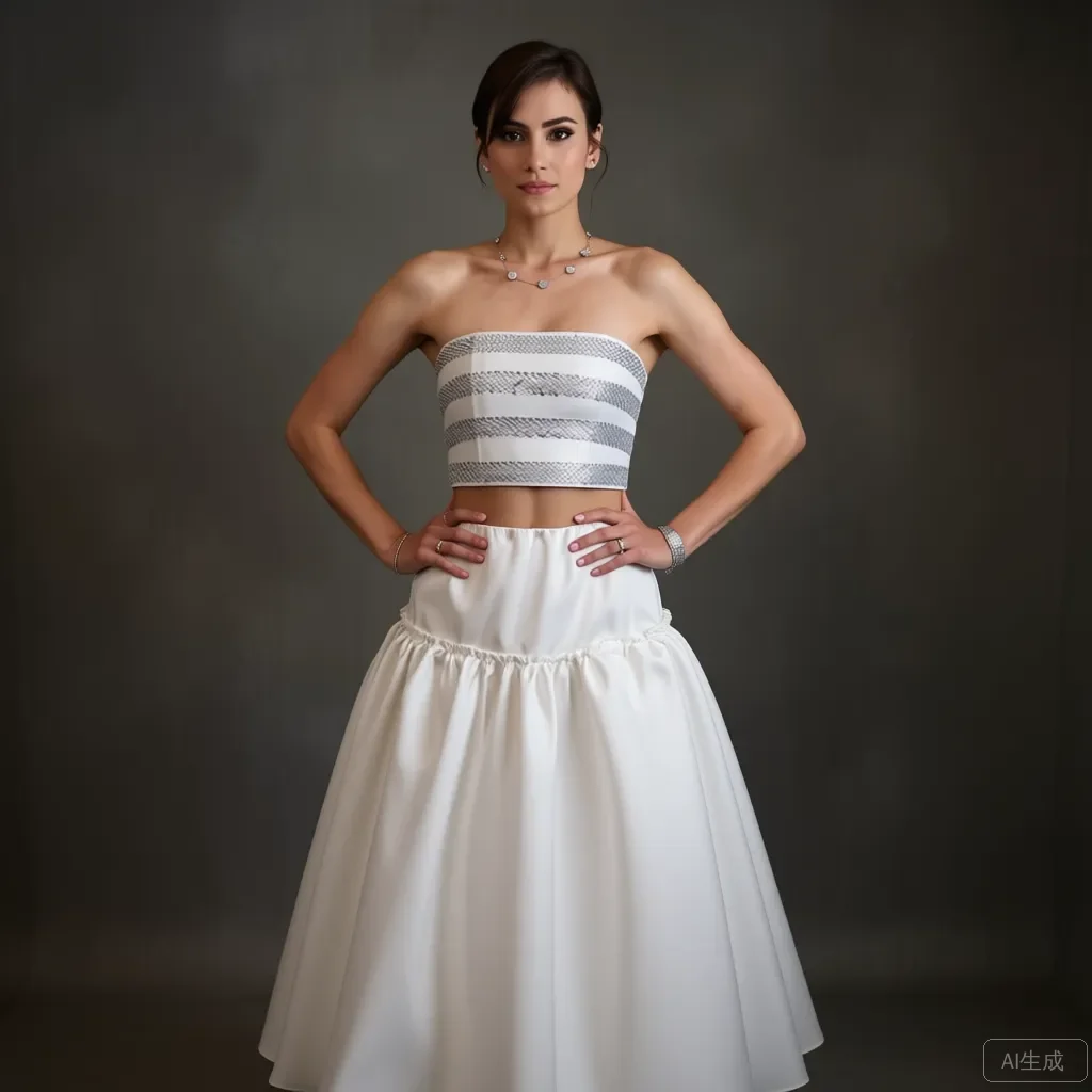 

Women's White High Waist Midi Skirt Satin Multi-Layered Pleated Skirt Elegant Party Wedding Gown Ever Pretty Any Color Customize