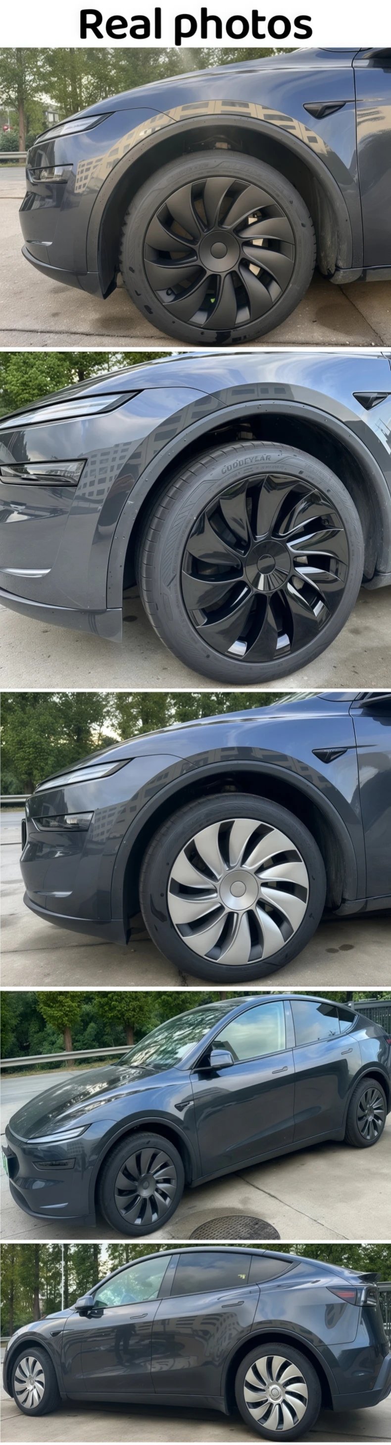 4er-Set für neue Tesla Model Y 2025-2026 Juniper 19-Zoll Turbine-Style Radkappen Zubehör Radabdeckungen – Detail 18