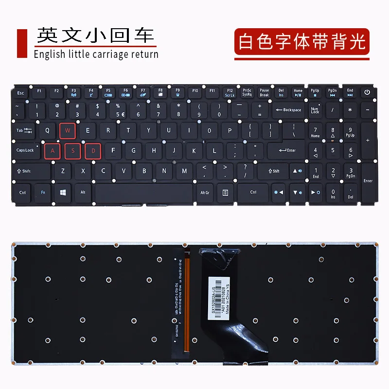 For Acer Nitro 5 AN515-51/52 53 N16C7 N17C1 N17C7 Notebook Keyboard