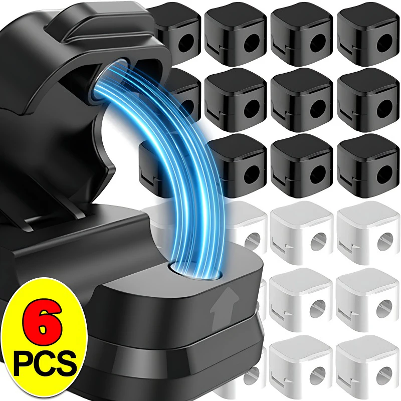 

6pcs Magnetic Cable Clip Cable Winder Adjustable Cord Holder Under Desk Cable Management Wire Keeper Cable Wire Organizer Holder