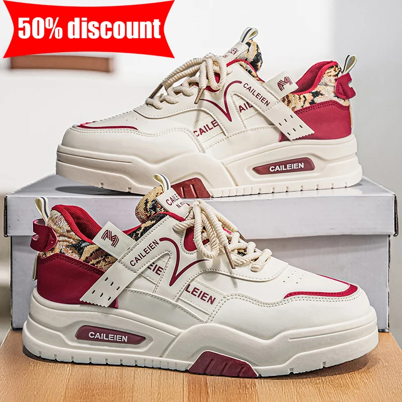 

Мужские повседневные кожаные кроссовки с амортизацией, нескользящей плоской подошвой, модные, универсальные, удобные, дышащие, для подростков, для ежедневной носки, для прогулок